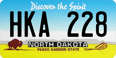 ND license plate HKA228