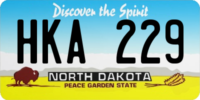 ND license plate HKA229