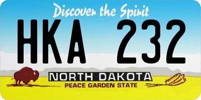 ND license plate HKA232