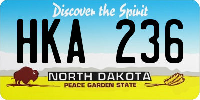 ND license plate HKA236