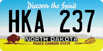 ND license plate HKA237