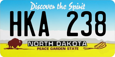 ND license plate HKA238