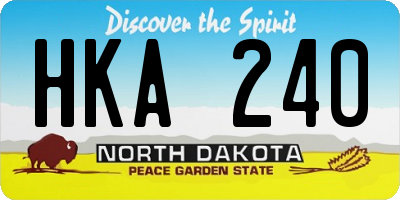 ND license plate HKA240