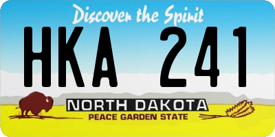 ND license plate HKA241