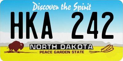 ND license plate HKA242