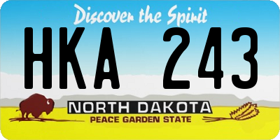 ND license plate HKA243