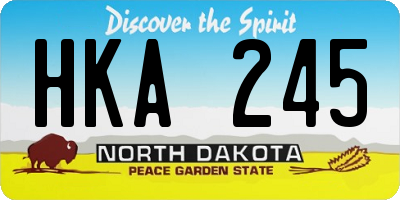 ND license plate HKA245