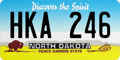 ND license plate HKA246