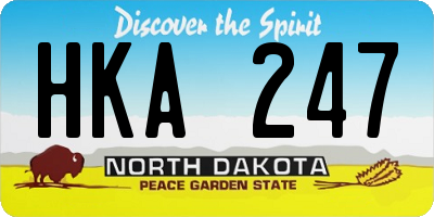 ND license plate HKA247