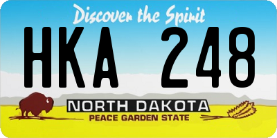 ND license plate HKA248