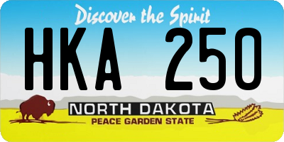 ND license plate HKA250