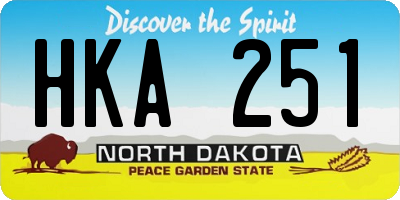 ND license plate HKA251