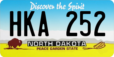 ND license plate HKA252