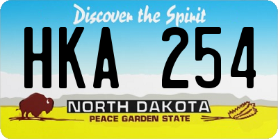 ND license plate HKA254