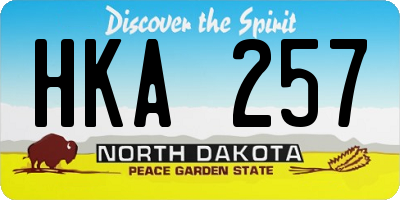 ND license plate HKA257