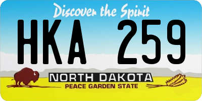 ND license plate HKA259