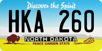 ND license plate HKA260