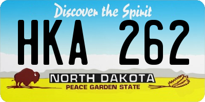 ND license plate HKA262