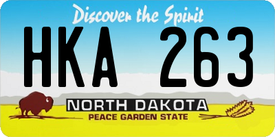 ND license plate HKA263