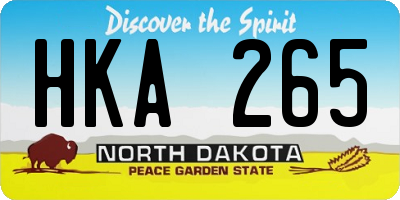 ND license plate HKA265