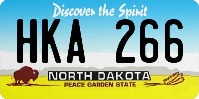 ND license plate HKA266