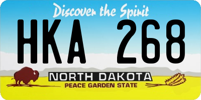 ND license plate HKA268