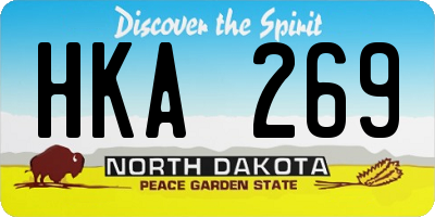 ND license plate HKA269