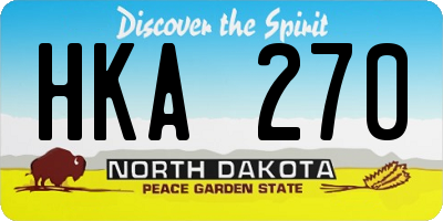 ND license plate HKA270