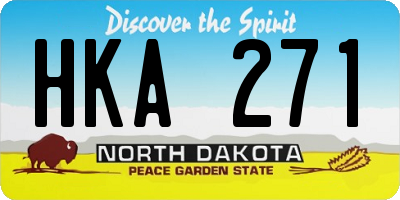 ND license plate HKA271