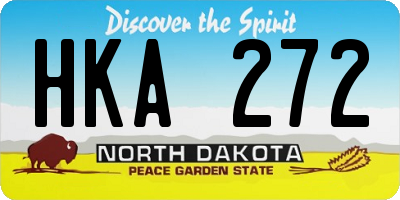 ND license plate HKA272