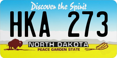 ND license plate HKA273