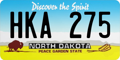 ND license plate HKA275