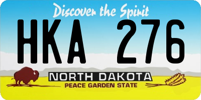 ND license plate HKA276