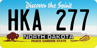 ND license plate HKA277