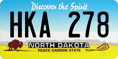 ND license plate HKA278