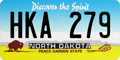 ND license plate HKA279