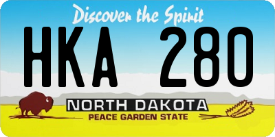 ND license plate HKA280