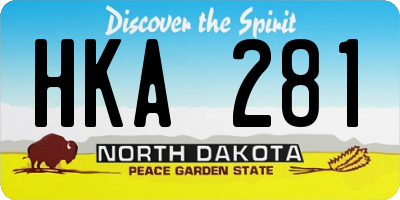 ND license plate HKA281