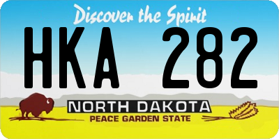 ND license plate HKA282