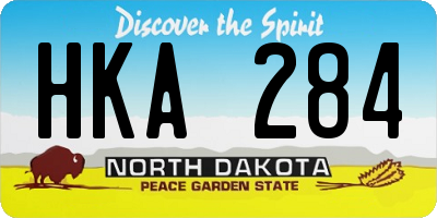 ND license plate HKA284