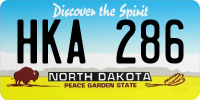 ND license plate HKA286