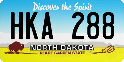 ND license plate HKA288