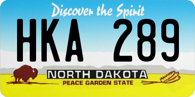 ND license plate HKA289