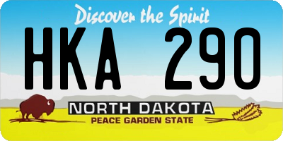 ND license plate HKA290