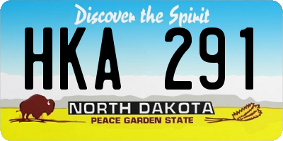 ND license plate HKA291