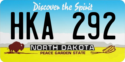 ND license plate HKA292