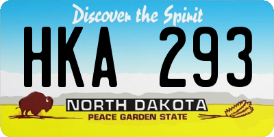 ND license plate HKA293