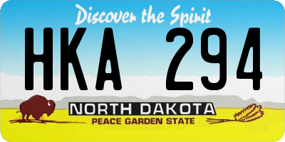 ND license plate HKA294