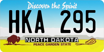 ND license plate HKA295