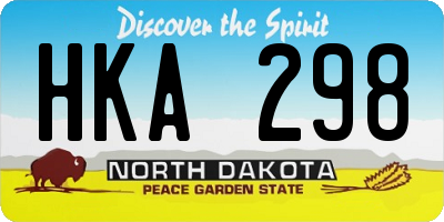 ND license plate HKA298